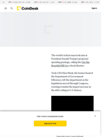 Former DOGE Head Elon Musk Blasts U.S. Spending Bill as Debt Nears $37T