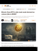 Bitcoin: Does BTC's rally mask weak demand as volume falls to $69B? - AMBCrypto