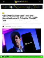 OpenAI Balances User Trust and Monetization with Potential ChatGPT Ads - CoinCentral