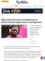 Manu Koné focuses on World Cup as Roma transfer saga looms in background
