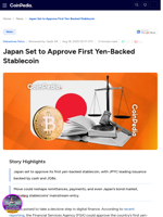 Japan Set to Approve First Yen-Backed Stablecoin