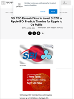 SBI CEO Reveals Plans to Invest $1.25B in Ripple IPO, Predicts Timeline for Ripple to Go Public