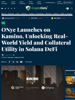 ONyc Launches on Kamino, Unlocking Real-World Yield and Collateral Utility in Solana DeFi - Crypto Daily