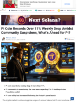 Pi Coin Records Over 11% Weekly Drop Amidst Community Suspicions, What’s Ahead for PI?