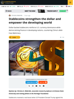 Stablecoins Strengthen The Dollar And Empower The Developing World