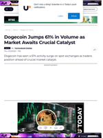 Dogecoin Jumps 61% in Volume as Market Awaits Crucial Catalyst - U.Today
