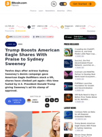 Trump Boosts American Eagle Shares With Praise to Sydney Sweeney  – Bitcoin News