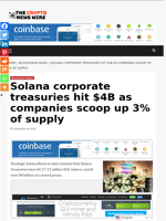 Solana corporate treasuries hit $4B as companies scoop up 3% of supply - The Crypto News Wire