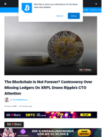 The Blockchain Is Not Forever? Controversy Over Missing Ledgers On XRPL Draws Ripple’s CTO Attention | Bitcoinist.com