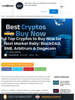 4 Top Cryptos to Buy Now for Next Market Rally: BlockDAG, BNB, Arbitrum & Dogecoin | Live Bitcoin News
