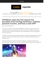 APTMiner tops the hot search list, provides free mining machines, realizes passive income, and has a new APP