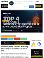 Top Rated Crypto Currencies to Buy in 2025 [100x Cryptos]  | Live Bitcoin News