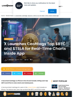 X Cashtags Launch Live BTC and TSLA Charts App