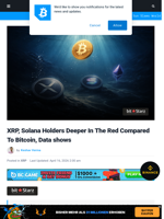 XRP, Solana Holders Deeper In The Red Compared To Bitcoin