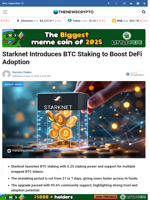 Starknet Introduces BTC Staking to Boost DeFi Adoption