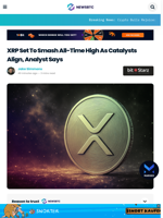XRP Set To Smash All-Time High As Catalysts Align, Analyst Says
