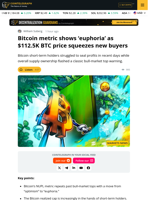 Bitcoin Short-Term Holders Struggle to Stay in Profit Despite ‘Euphoria’