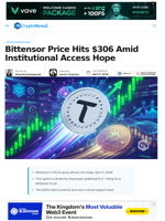 Bittensor Price Hits $306 as Institutional Demand Builds