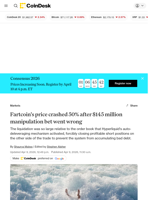 A $145 million FARTCOIN bet triggered $51 million in liquidations and a 50% token crash 