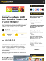 Mystery Traders Pocket $663K Hours Before Iran Ceasefire; Luck or Leaked Intelligence?