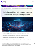 Chainlink and Swift allow banks to access blockchain through existing systems - CoinJournal