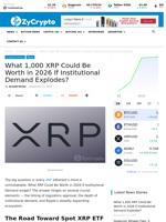 What 1,000 XRP Could Be Worth in 2026 If Institutional Demand Explodes? ⋆ ZyCrypto
