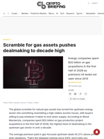 Scramble for gas assets pushes dealmaking to decade high