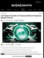 US Traders Fuel 25% of Tracked Offshore Prediction Market Volume