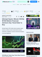 Michael Saylor: Bitcoin Will Be $10M Before Financial Advisors Say 'Good Idea' to Buy – Markets and Prices Bitcoin News