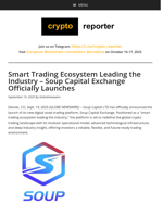 Smart Trading Ecosystem Leading the Industry - Soup Capital Exchange Officially Launches