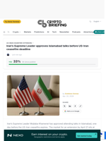 Iran's Supreme Leader approves Islamabad talks before US-Iran ceasefire deadline