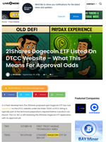 21Shares Dogecoin ETF Listed On DTCC Website - What This Means For Approval Odds | Live Bitcoin News
