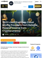 2025’s Best Premium Cloud Mining Providers: Earn Reliable Passive Income from Cryptocurrency | Live Bitcoin News