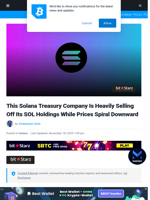 This Solana Treasury Company Is Heavily Selling Off Its SOL Holdings While Prices Spiral Downward | Bitcoinist.com