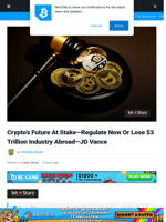 Crypto’s Future At Stake—Regulate Now Or Lose $3 Trillion Industry Abroad—JD Vance