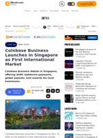 Coinbase Business Launches in Singapore as First International Market – News Bytes Bitcoin News