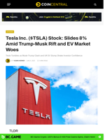 Tesla Inc. ($TSLA) Stock: Slides 8% Amid Trump-Musk Rift and EV Market Woes