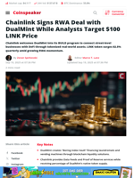 Chainlink Signs RWA Deal with DualMint While Analysts Target $100 LINK Price - Coinspeaker