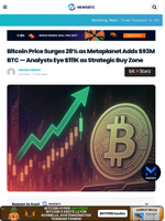 Bitcoin Price Surges 28% as Metaplanet Adds $93M BTC — Analysts Eye $111K as Strategic Buy Zone