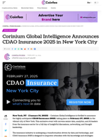 Corinium Global Intelligence Announces CDAO Insurance 2025 in New York City - Coinfea