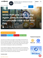 While PEPE and DOGE Pump Again, Early Buyers Quietly Accumulate Ozak AI for 100x Play | Live Bitcoin News