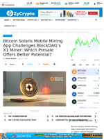 Bitcoin Solaris Mobile Mining App Challenges BlockDAG’s X1 Miner: Which Presale Offers Better Potential?