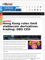 Hong Kong rules limit stablecoin derivatives trading: DBS CEO - The Crypto News Wire
