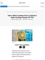 Here’s What Cardano Price Could Be If Hydra Scaling Unlocks 1M TPS