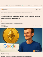 'Ethereum can do much better than Google,' Vitalik Buterin says - Here's why - AMBCrypto