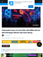 Polymarket Users Cry Foul After $85 Million Bet On MicroStrategy's Bitcoin Sale Goes Wrong | Bitcoinist.com