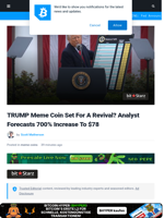 TRUMP Meme Coin Set For A Revival? Analyst Forecasts 700% Increase To $78 | Bitcoinist.com