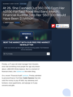 At 26, She Cashed Out $60,000 From Her 401(k) For Fast Food And Band Merch. Financial Auditor Tells Her '$60,000 Would Have Been $1 Million'  - Benzinga