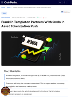 Franklin Templeton Partners With Ondo in Asset Tokenization Push