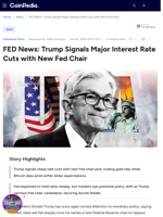 FED News: Trump Signals Major Interest Rate Cuts with New Fed Chair